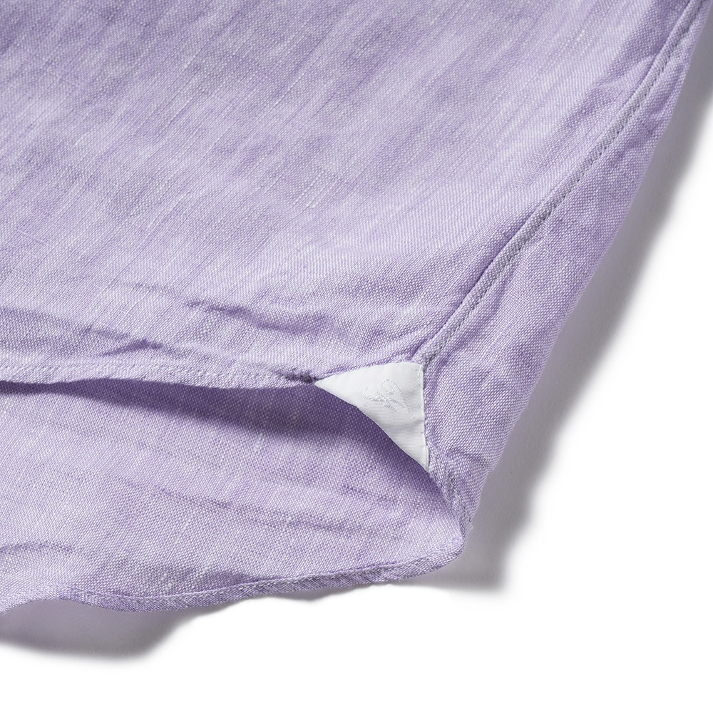 FINAMORE フィナモレ SERGIO BARI/010608 C0032 リネン ソリッド カッタウェイカラーシャツ PURPLE