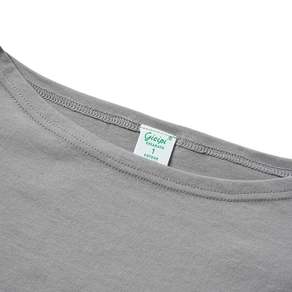 GICIPI ジチピ 2516P PETROLIO Jersey Doppio Ritorto ペトローリオ クロップド丈 ボートネック カットソー CALCE