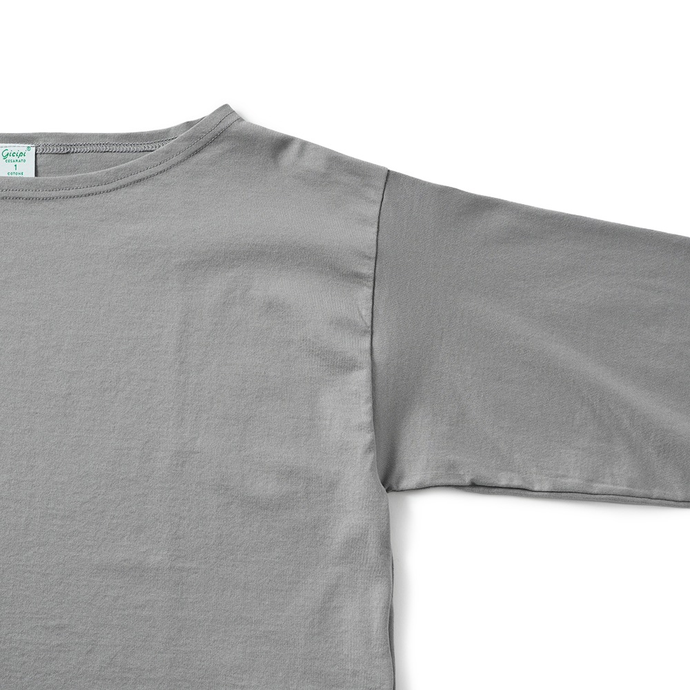 GICIPI ジチピ 2516P PETROLIO Jersey Doppio Ritorto ペトローリオ クロップド丈 ボートネック カットソー CALCE