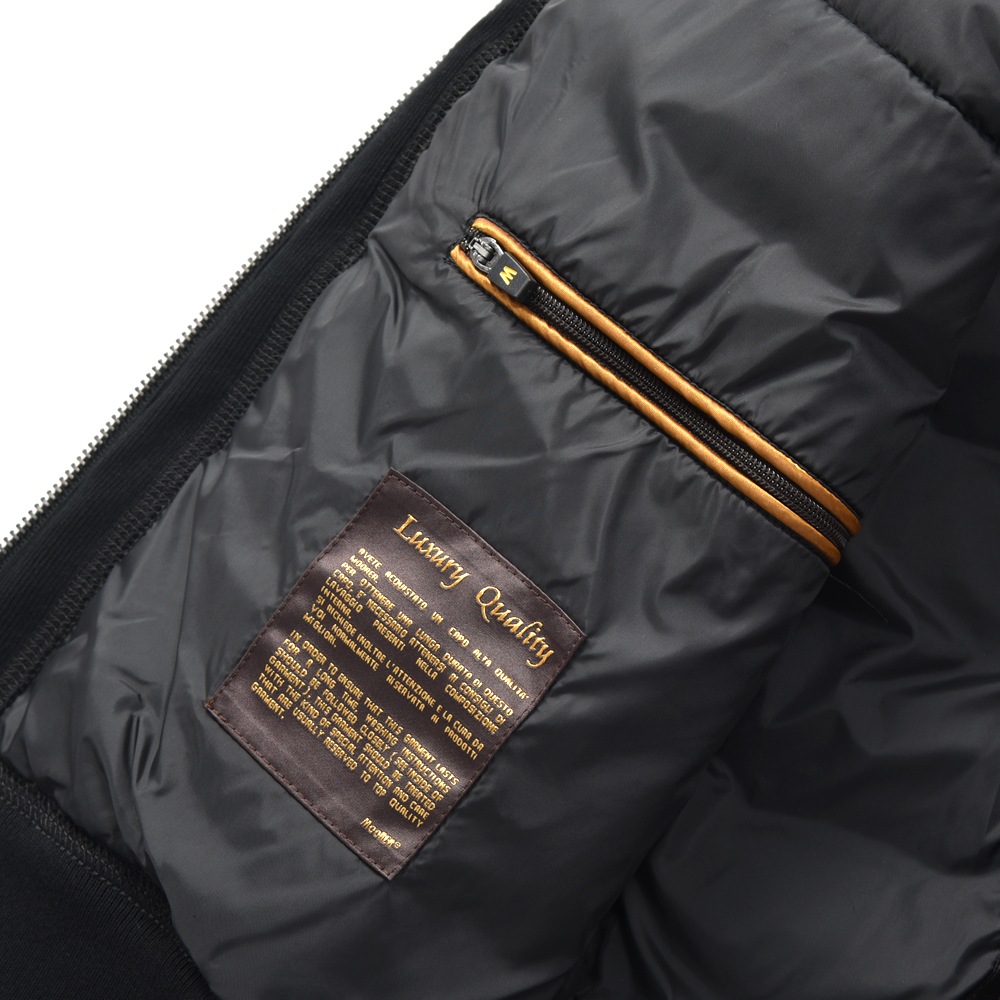 MOORER ムーレー CHIRICO-SF3 キリコ ライトダウン×スウェット フーデッドブルゾン BLACK