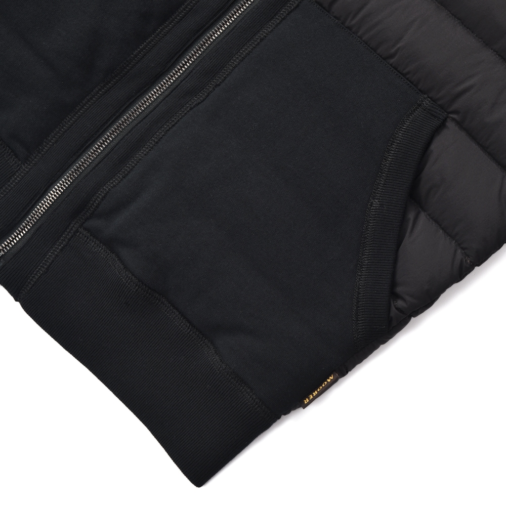 MOORER ムーレー CHIRICO-SF3 キリコ ライトダウン×スウェット フーデッドブルゾン BLACK