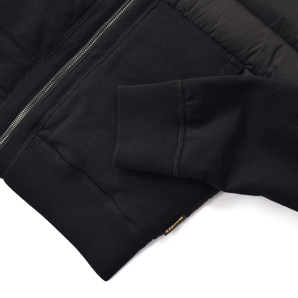 MOORER ムーレー CHIRICO-SF3 キリコ ライトダウン×スウェット フーデッドブルゾン BLACK