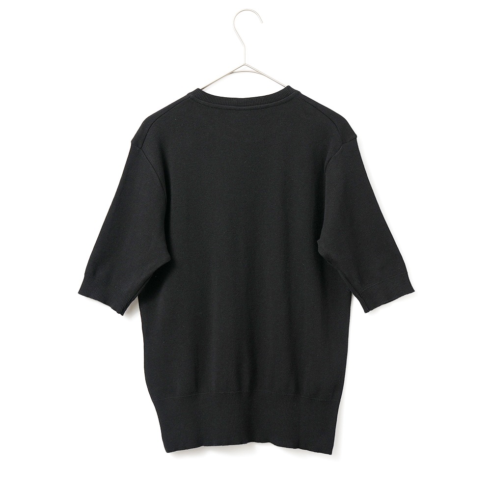 GICIPI ジチピ 2521P ARGENTO Cotone Soft アルジェーント クルーネック ５分袖 ニットソー NERO