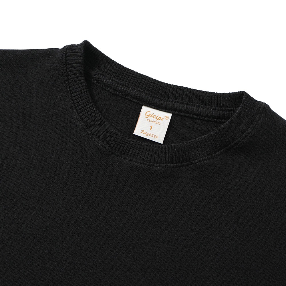 GICIPI ジチピ 2521P ARGENTO Cotone Soft アルジェーント クルーネック ５分袖 ニットソー NERO