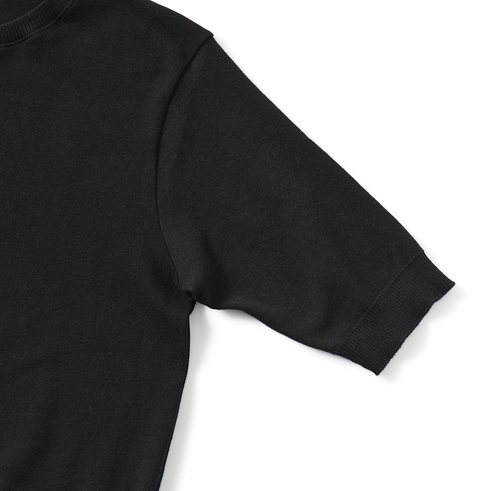 GICIPI ジチピ 2521P ARGENTO Cotone Soft アルジェーント クルーネック ５分袖 ニットソー NERO