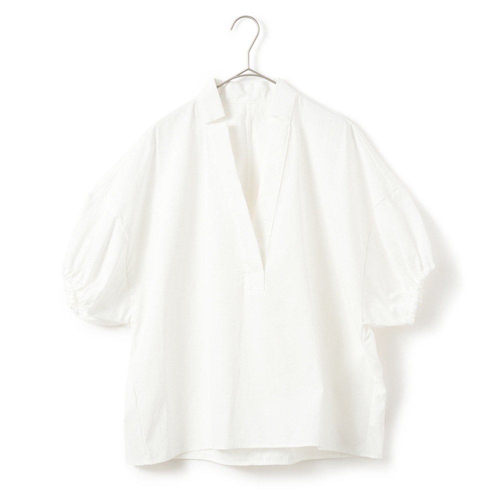 PROTAGONISTA プロタゴニスタ Gather Sleeve Skipper スキッパー シャツ PNT-SH-06 WHITE