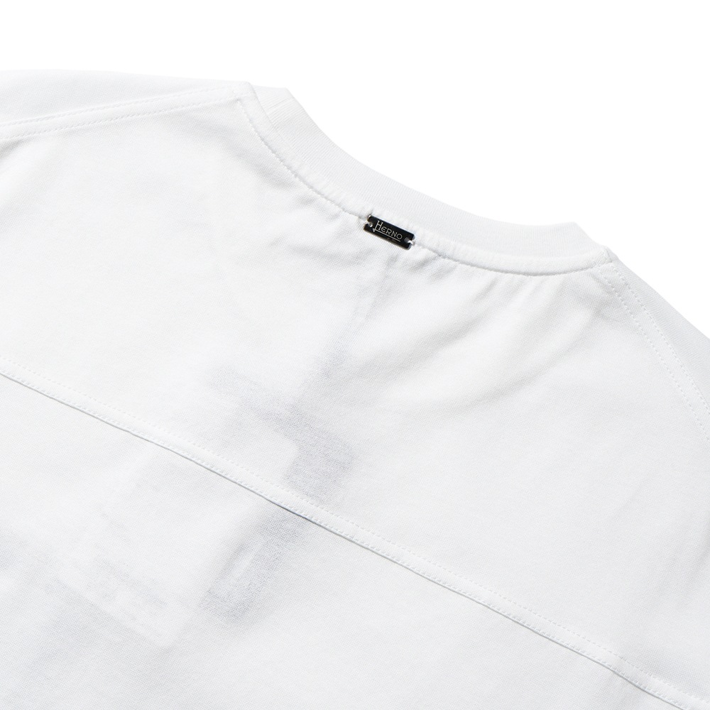 HERNO ヘルノ スーパーファインコットンジャージ モノグラムポケット ショートスリーブ Tシャツ JG000219U-52016 WHITE