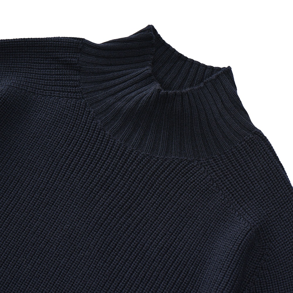 GRANSASSO グランサッソ レインウール モックネック ロングスリーブ