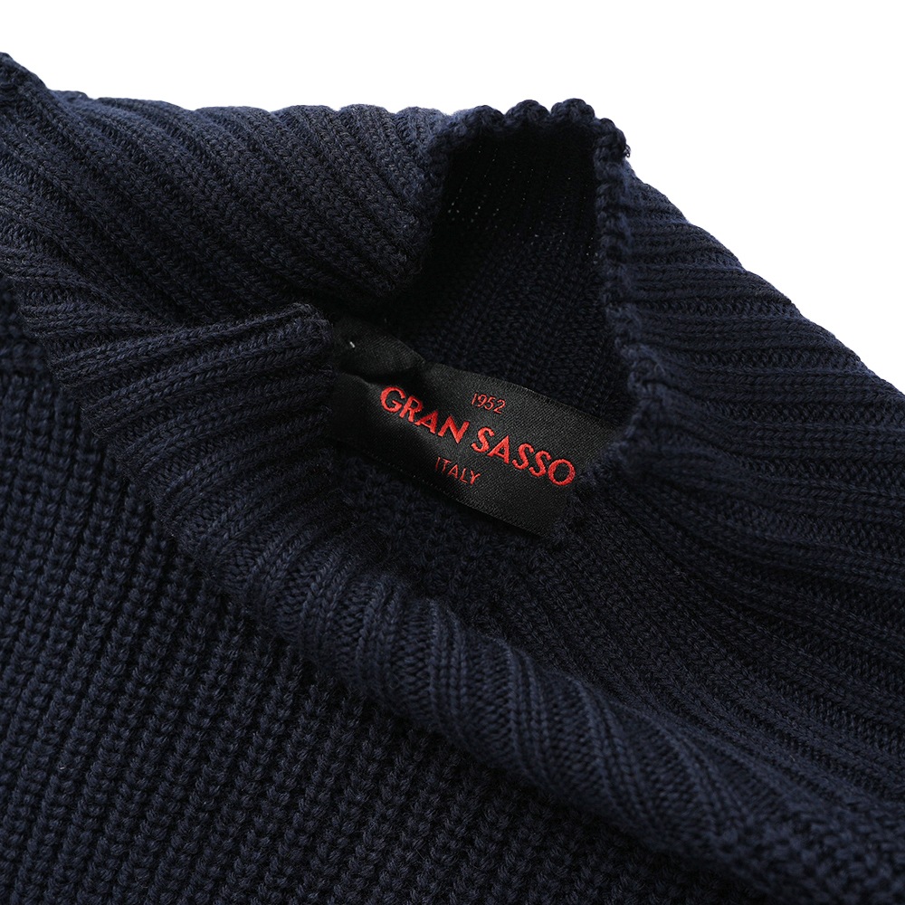 GRANSASSO グランサッソ レインウール モックネック ロングスリーブ