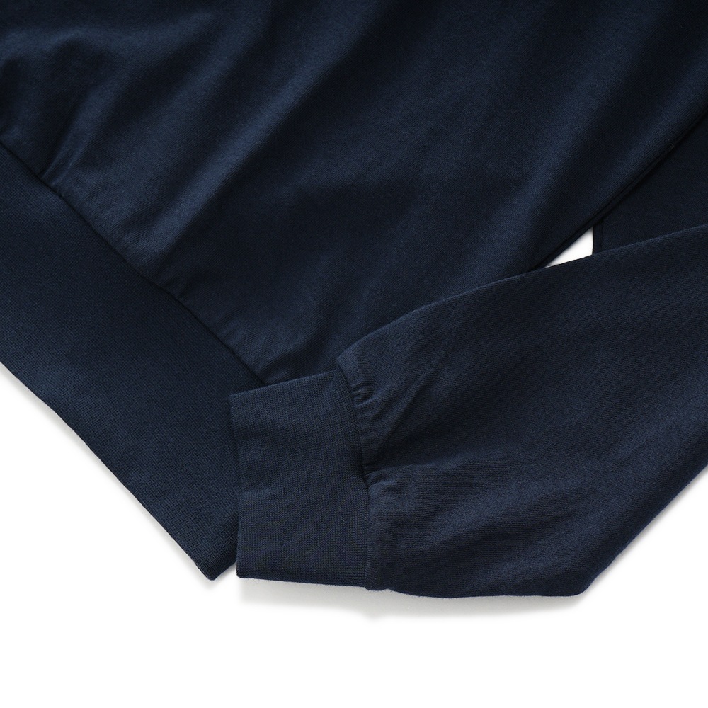 ANTICIPO アンティーチポ NEBBIOLO LUNGO/SMOOTH スムースコットン クルーネック ロングスリーブTシャツ NAVY