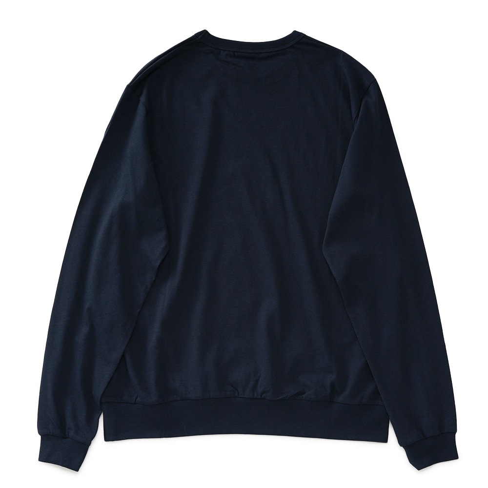 ANTICIPO アンティーチポ NEBBIOLO LUNGO/SMOOTH スムースコットン クルーネック ロングスリーブTシャツ NAVY