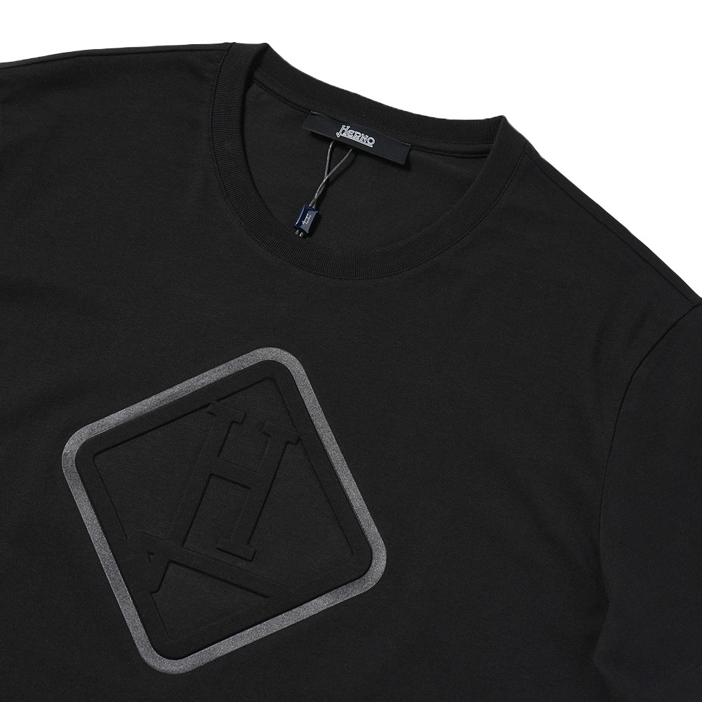 HERNO ヘルノ ライトベーシックジャージ エンボスロゴ ショートスリーブ Tシャツ JG000210U-52066 BLACK