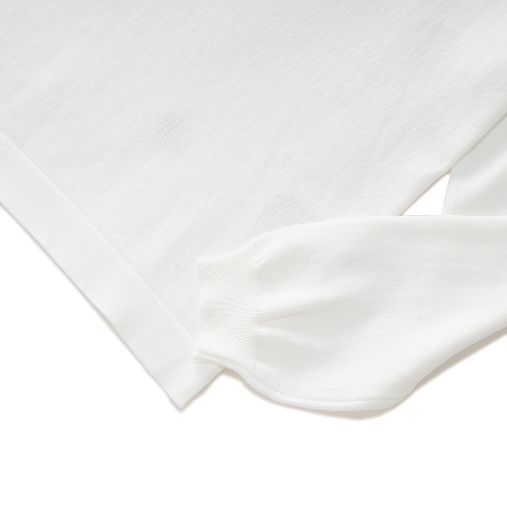GRANSASSO グランサッソ ソフトコットン ニット モックネック ロングスリーブ 58108/18120 WHITE