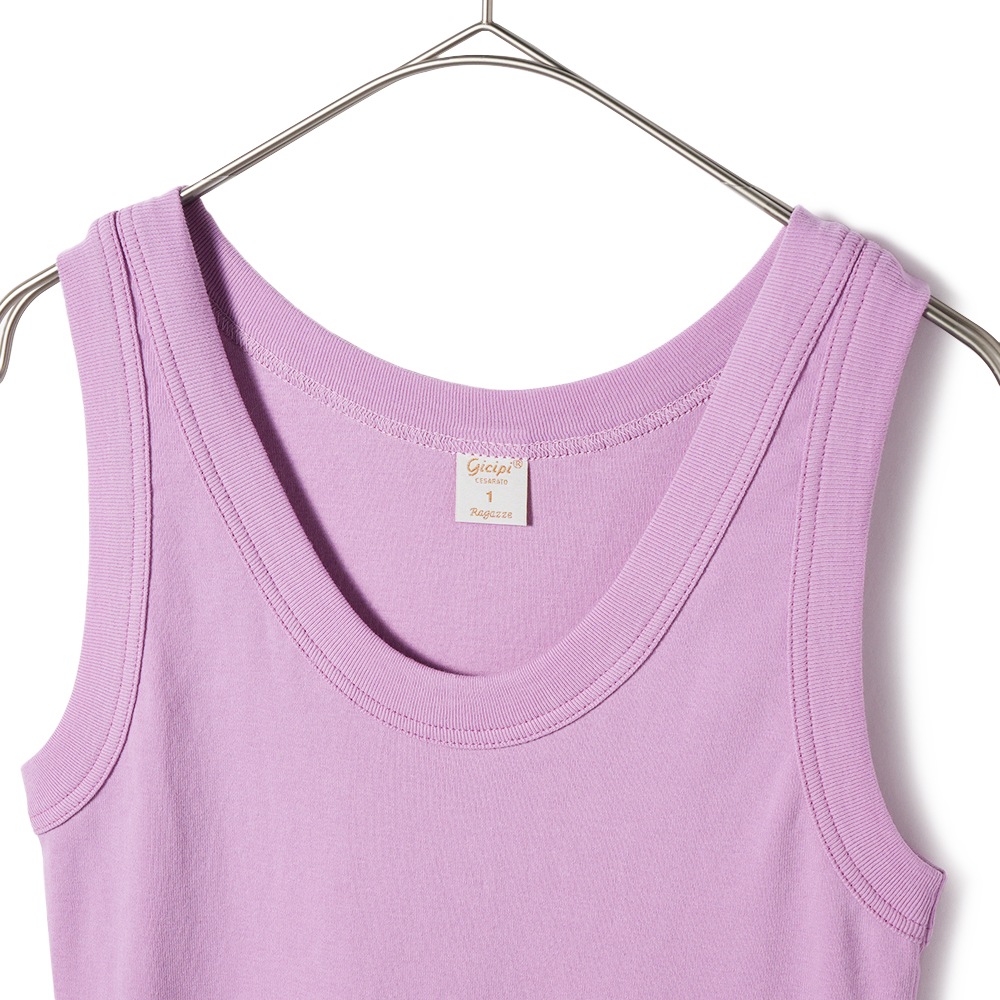 GICIPI ジチピ 2410P VANADIO COSTINA 1x1 バナーディオ コスティーナ ウノ・ペル・ウノ フライス編み タンクトップ LAVENDER