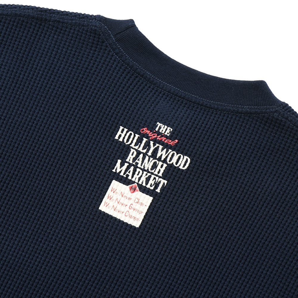 Hanes × HOLLYWOOD RANCH MARKET ヘインズ×ハリウッドランチマーケット Hanes × HRM EXCLUSIVE サーマルクルーネック 2パックTシャツ 1021250 NAVY