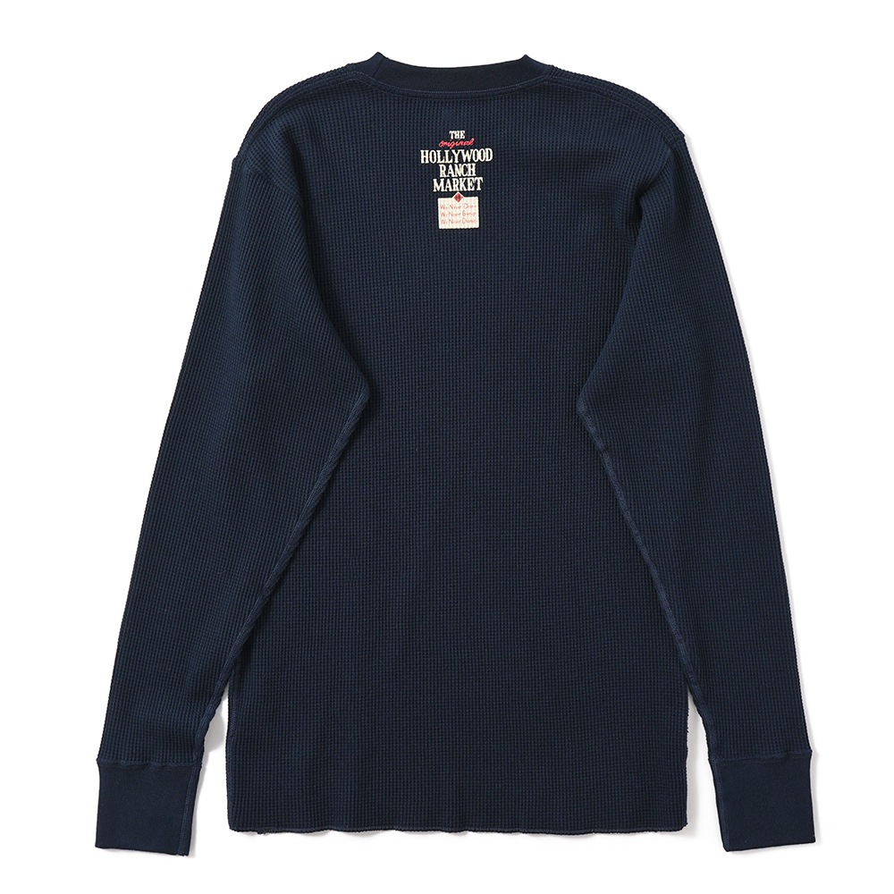 Hanes × HOLLYWOOD RANCH MARKET ヘインズ×ハリウッドランチマーケット Hanes × HRM EXCLUSIVE サーマルクルーネック 2パックTシャツ 1021250 NAVY