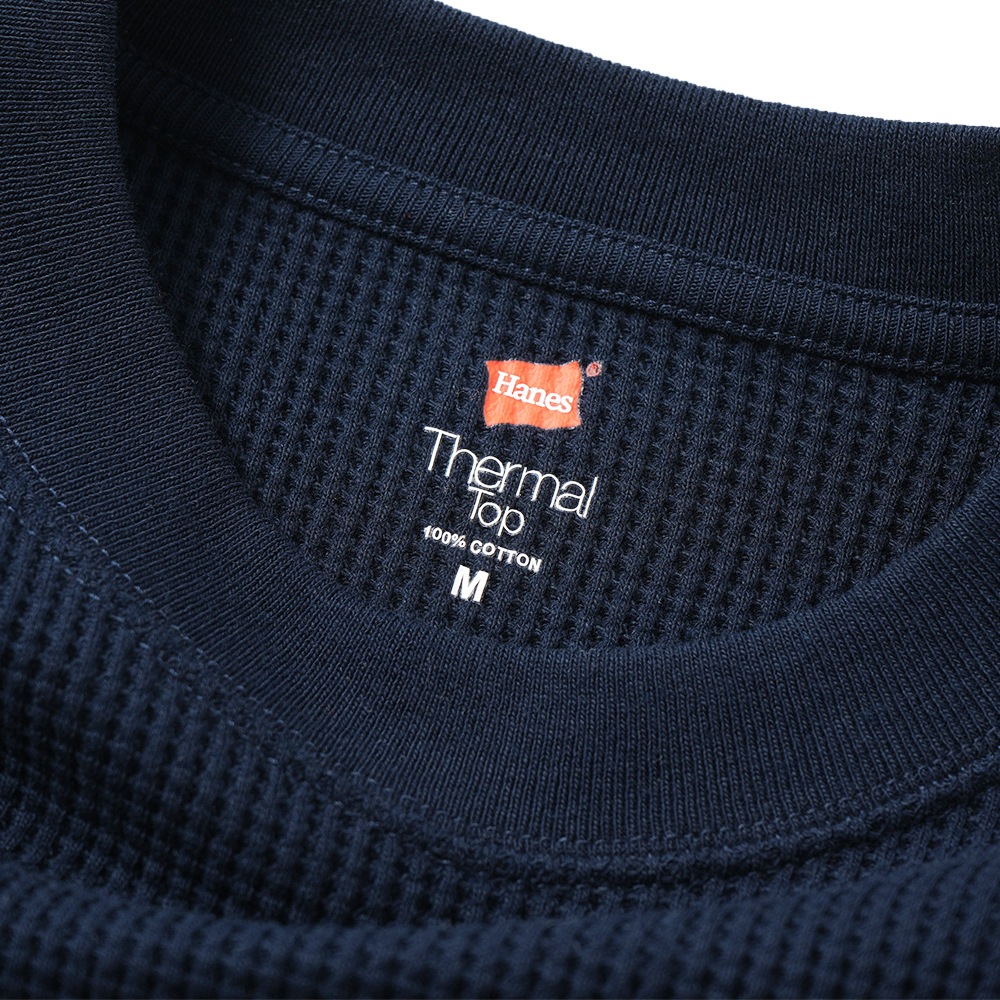 Hanes × HOLLYWOOD RANCH MARKET ヘインズ×ハリウッドランチマーケット Hanes × HRM EXCLUSIVE サーマルクルーネック 2パックTシャツ 1021250 NAVY