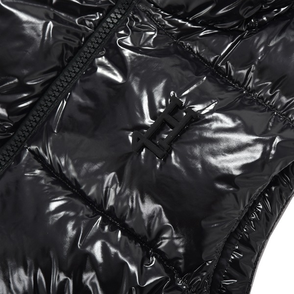 HERNO ヘルノ グロッシーコーティング フーデッドダウンベスト PI000860U/12220/TD BLACK