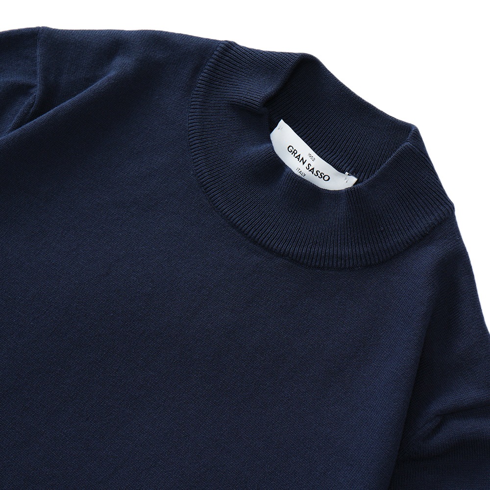 GRANSASSO グランサッソ ソフトコットン ニット モックネック ロング