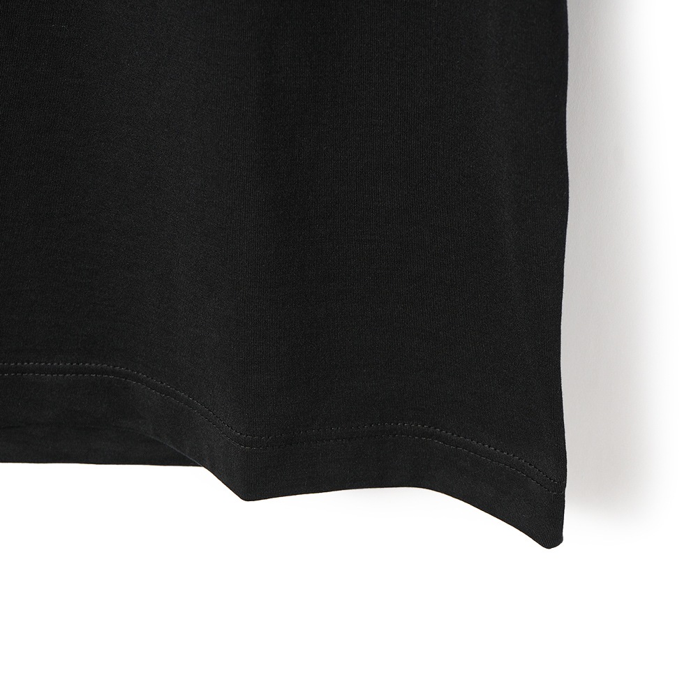 GICIPI ジチピ 2414P ACCIAIO JERSEY DOPPIO RITORTO アッチャーイオ ジャージ ドッピオ リトルト 双糸ジャージ VネックノースリーブTシャツ BLACK