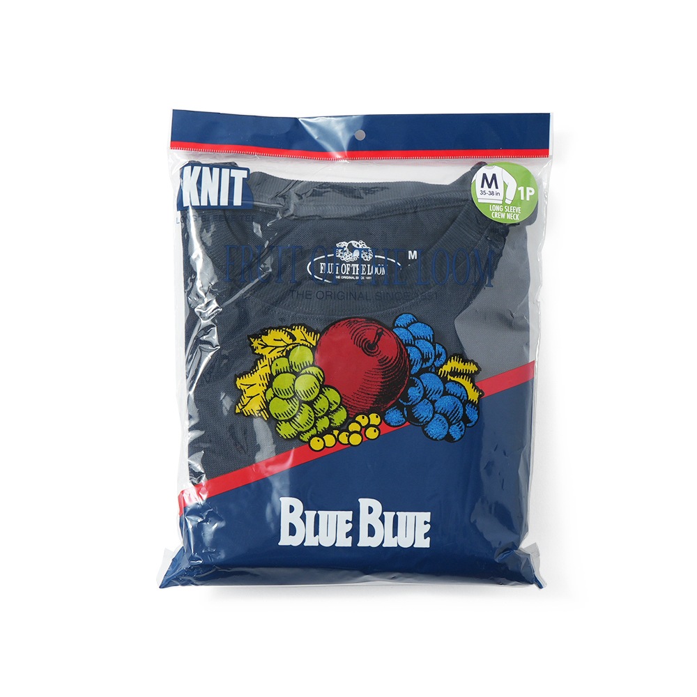 FRUIT OF THE LOOM×BLUE BLUE フルーツオブザルーム×ブルーブルー ニットライククルーネックポケットシャツ 1020033 NAVY
