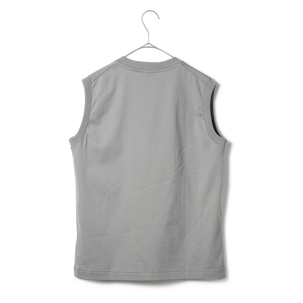 GICIPI ジチピ 2414P ACCIAIO JERSEY DOPPIO RITORTO アッチャーイオ ジャージ ドッピオ リトルト 双糸ジャージ VネックノースリーブTシャツ GRAY