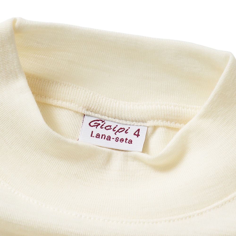 GICIPI ジチピ 2510A PROCIONE LANA SETA プロチョーネ クルーネックウール・シルク混ニットソー Panna