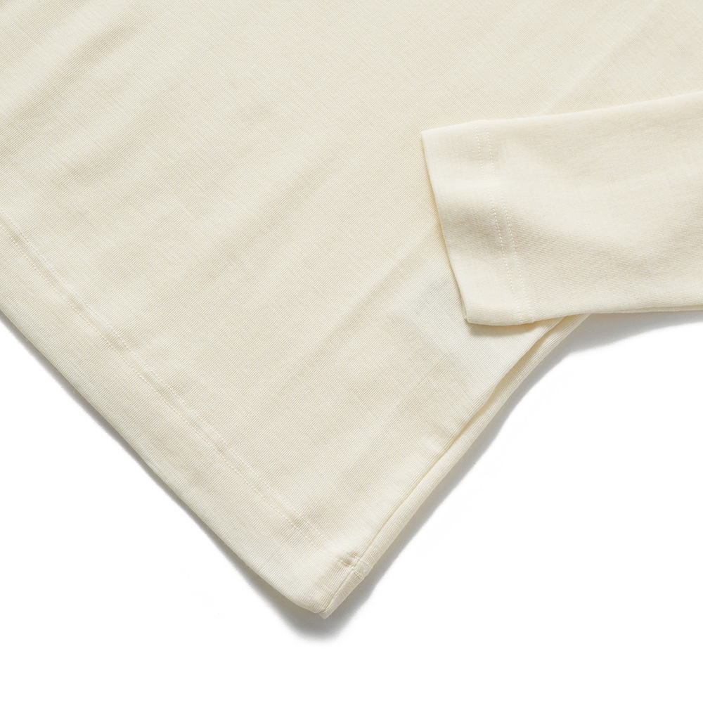 GICIPI ジチピ 2510A PROCIONE LANA SETA プロチョーネ クルーネックウール・シルク混ニットソー Panna