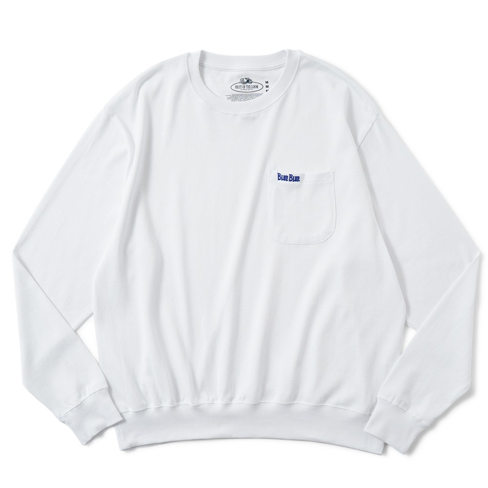 FRUIT OF THE LOOM×BLUE BLUE フルーツオブザルーム×ブルーブルー ニットライククルーネックポケットシャツ 1020033 WHITE