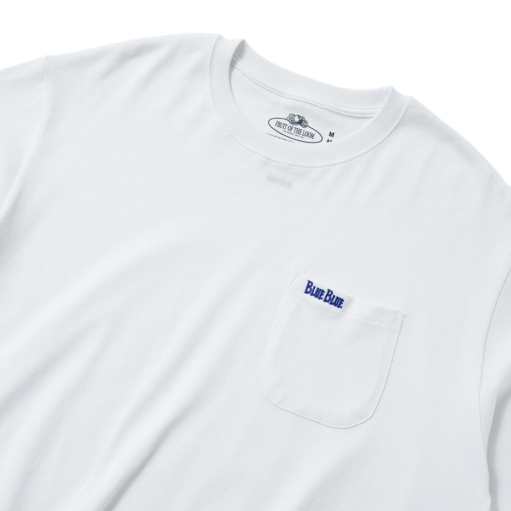 FRUIT OF THE LOOM×BLUE BLUE フルーツオブザルーム×ブルーブルー ニットライククルーネックポケットシャツ 1020033 WHITE