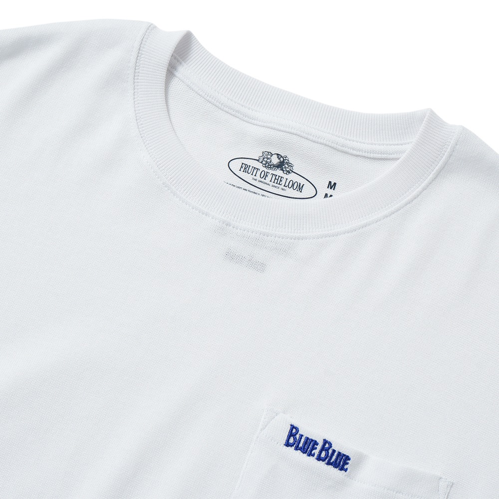 FRUIT OF THE LOOM×BLUE BLUE フルーツオブザルーム×ブルーブルー ニットライククルーネックポケットシャツ 1020033 WHITE