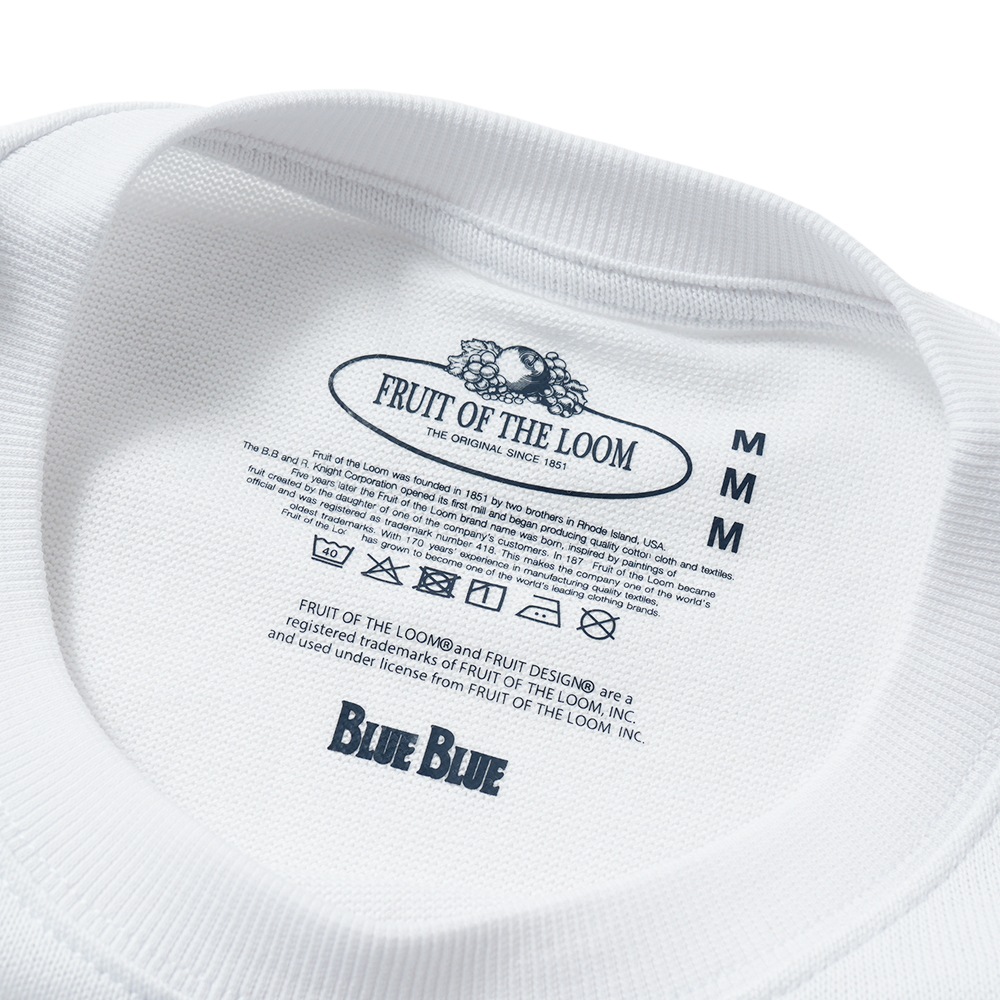 FRUIT OF THE LOOM×BLUE BLUE フルーツオブザルーム×ブルーブルー ニットライククルーネックポケットシャツ 1020033 WHITE