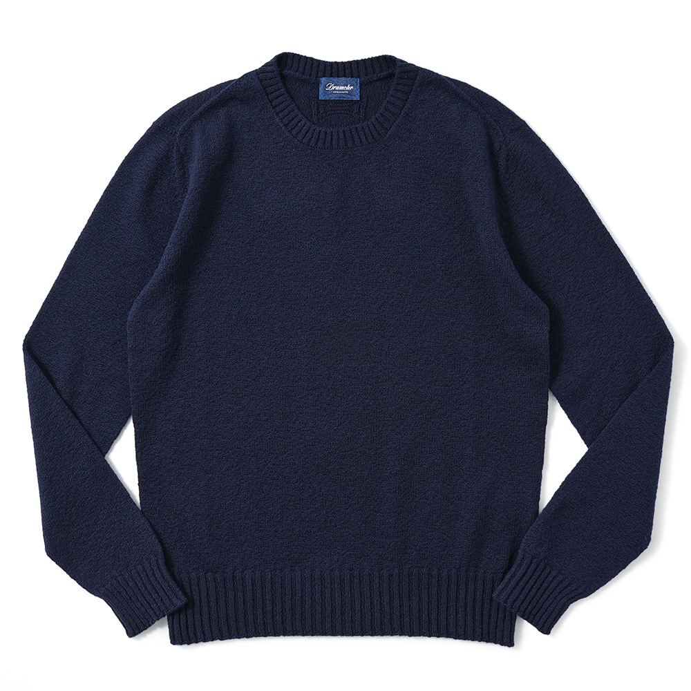 Drumohr ドルモア 8ゲージ コットン クルーネック ニット D8C103SSL NAVY