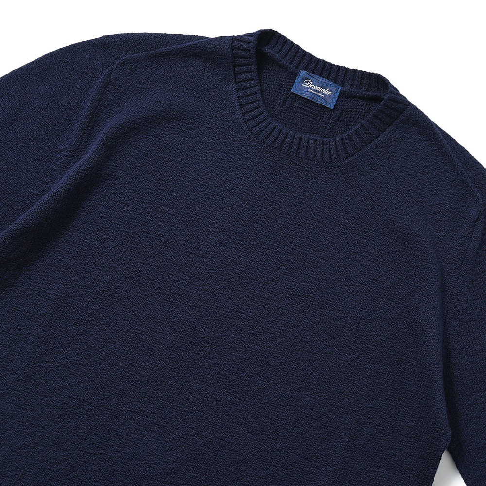 Drumohr ドルモア 8ゲージ コットン クルーネック ニット D8C103SSL NAVY