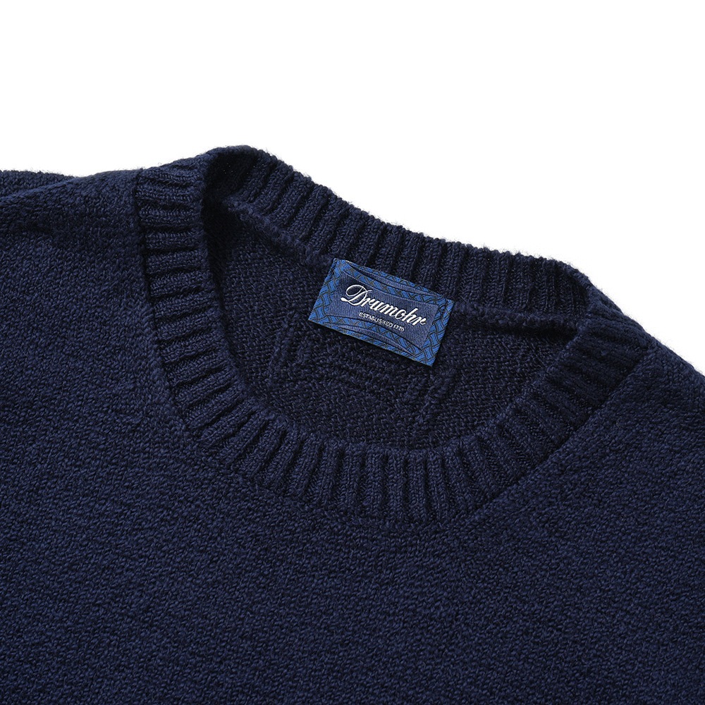 Drumohr ドルモア 8ゲージ コットン クルーネック ニット D8C103SSL NAVY