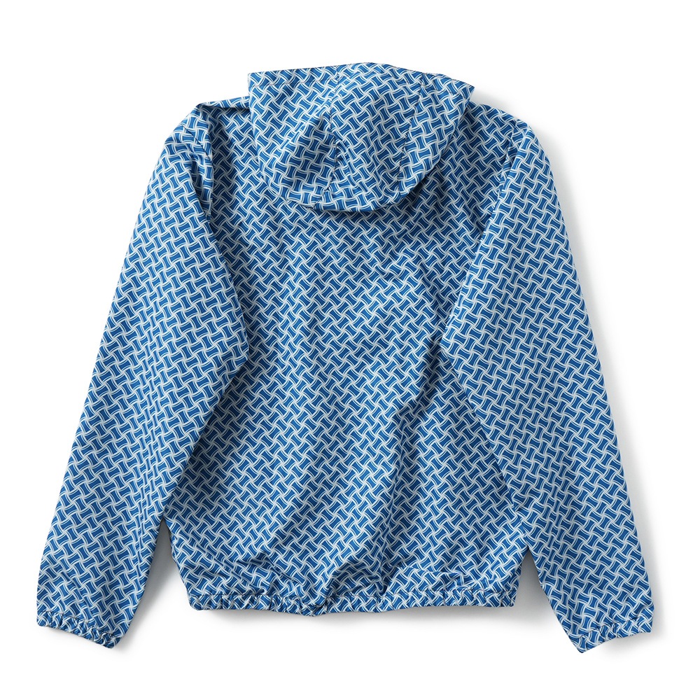 Drumohr ドルモア 高密度ポリエステル ビスコッティ柄 フーデッドブルゾン DKW00C BLUE