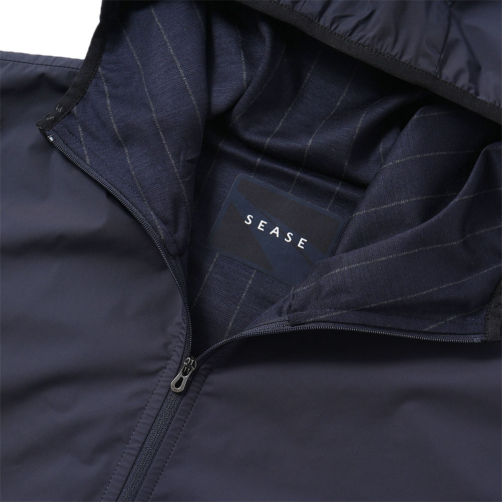 SEASE シーズ ZIPPED HOODIE HYBRID WH049/TJ232 ジップフーディ ハイブリッド B13 NAVY BLUE