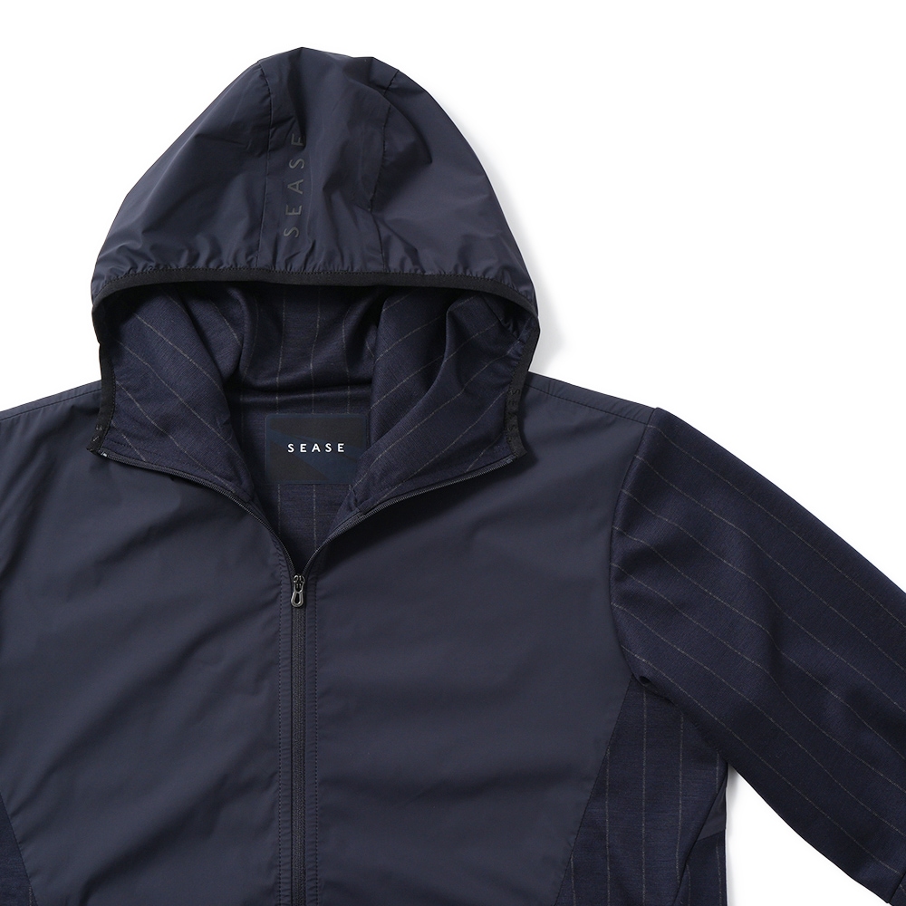 SEASE シーズ ZIPPED HOODIE HYBRID WH049/TJ232 ジップフーディ ハイブリッド B13 NAVY BLUE