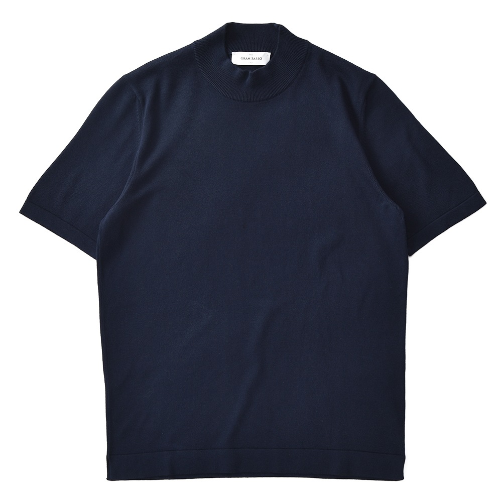 GRANSASSO グランサッソ ソフトコットン ニット モックネック ショート 