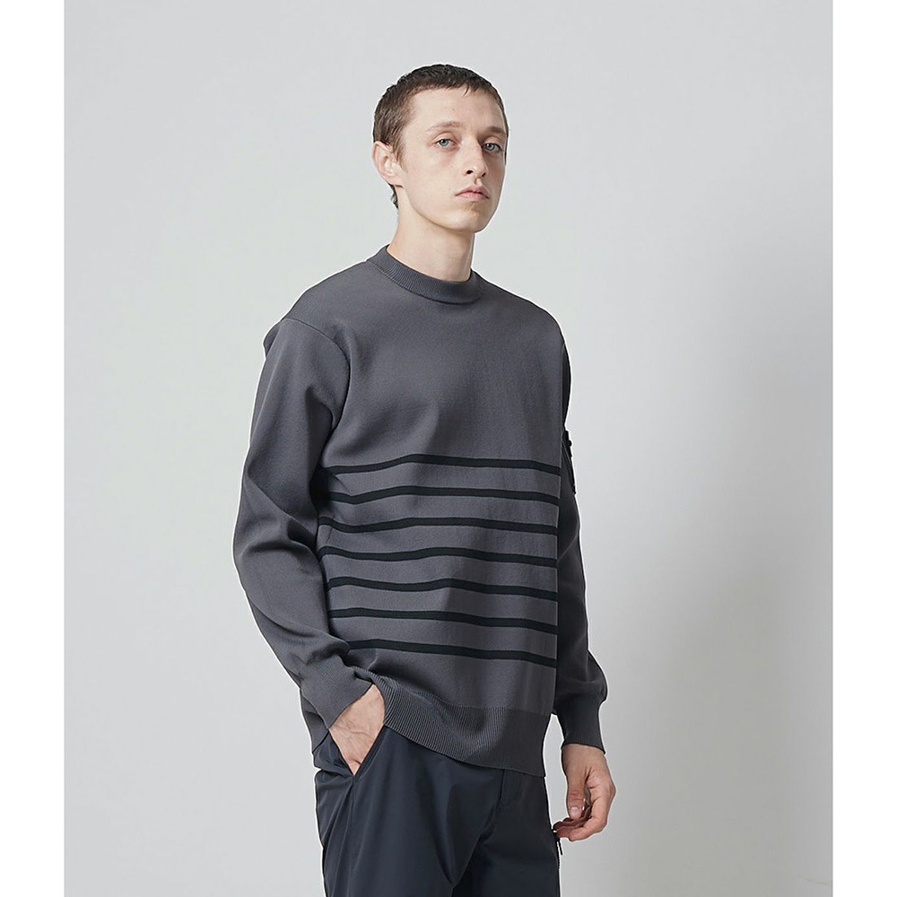 JUNHASHIMOTO ジュンハシモト JH+ CREW NECK BORDER クルーネック ボーダー 1092410031 GREY×BLACK