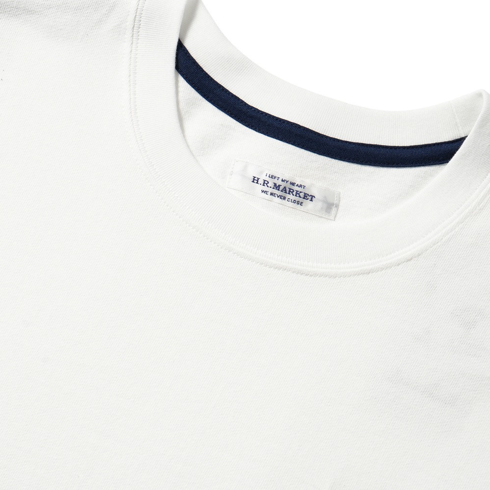 HOLLYWOOD RANCH MARKET ハリウッドランチマーケット Hエンブロイダリー ナローリブ ロングスリーブTシャツ 1006719 WHITE