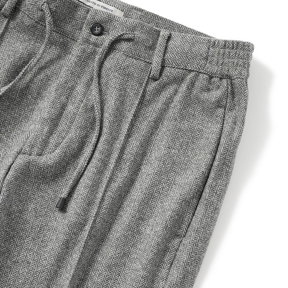 giab's ARCHIVIO ジャブスアルキヴィオ MASACCIO/M1 A26125 マサッチョ ウォッシャブルシルキーウール ドローコードパンツ H.GREY