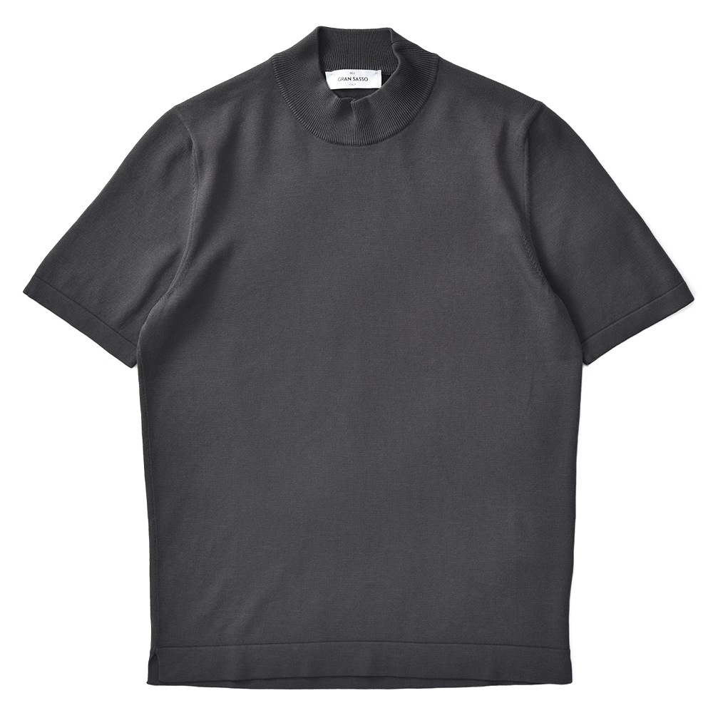 GRANSASSO グランサッソ ソフトコットン ニット モックネック ショート 