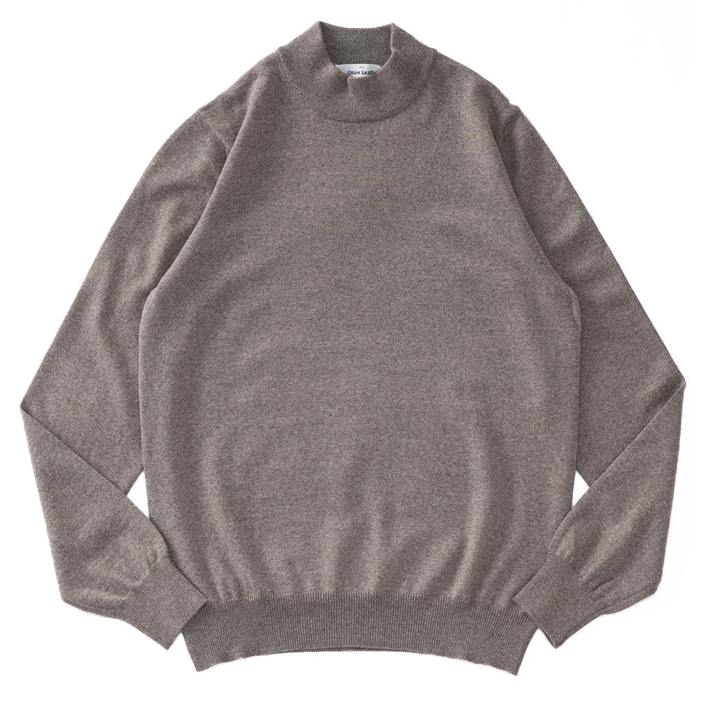 GRANSASSO グランサッソ メリノウール ニット モックネック ロングスリーブ 55108/14290 BEIGE