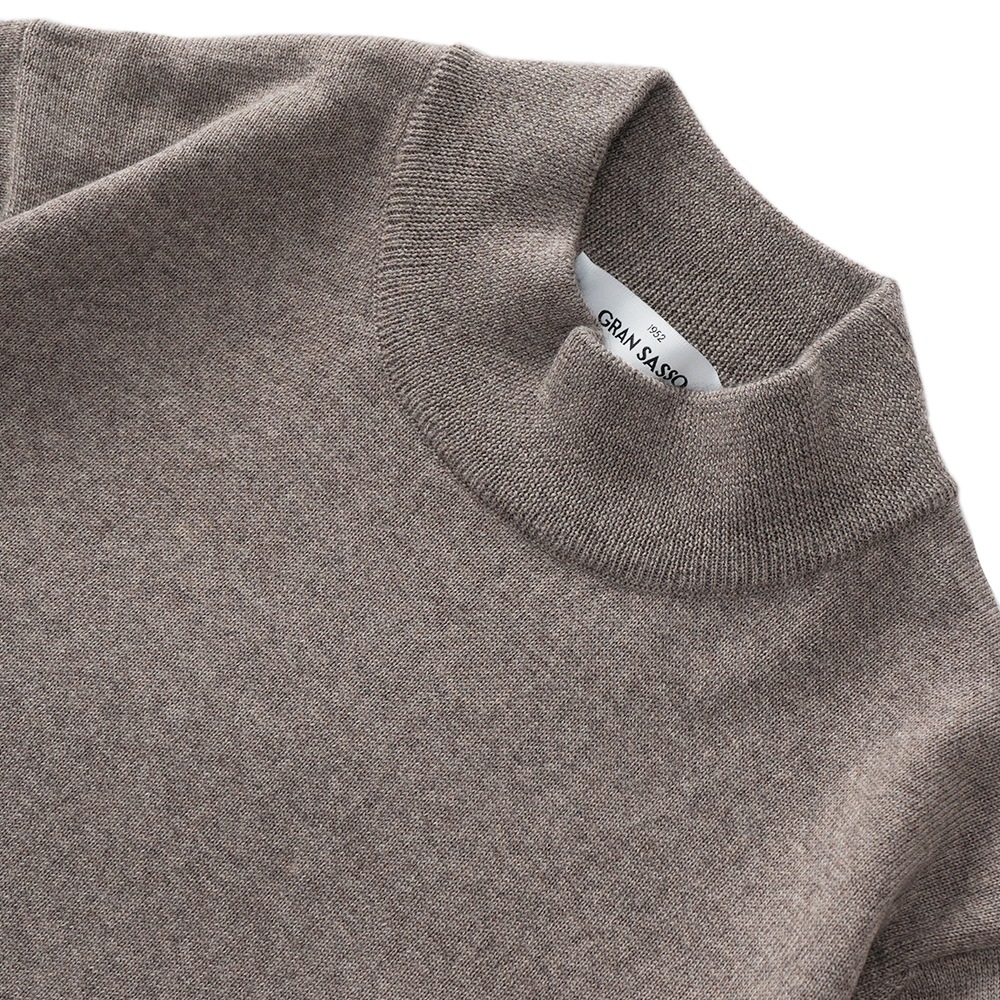 GRANSASSO グランサッソ メリノウール ニット モックネック ロングスリーブ 55108/14290 BEIGE