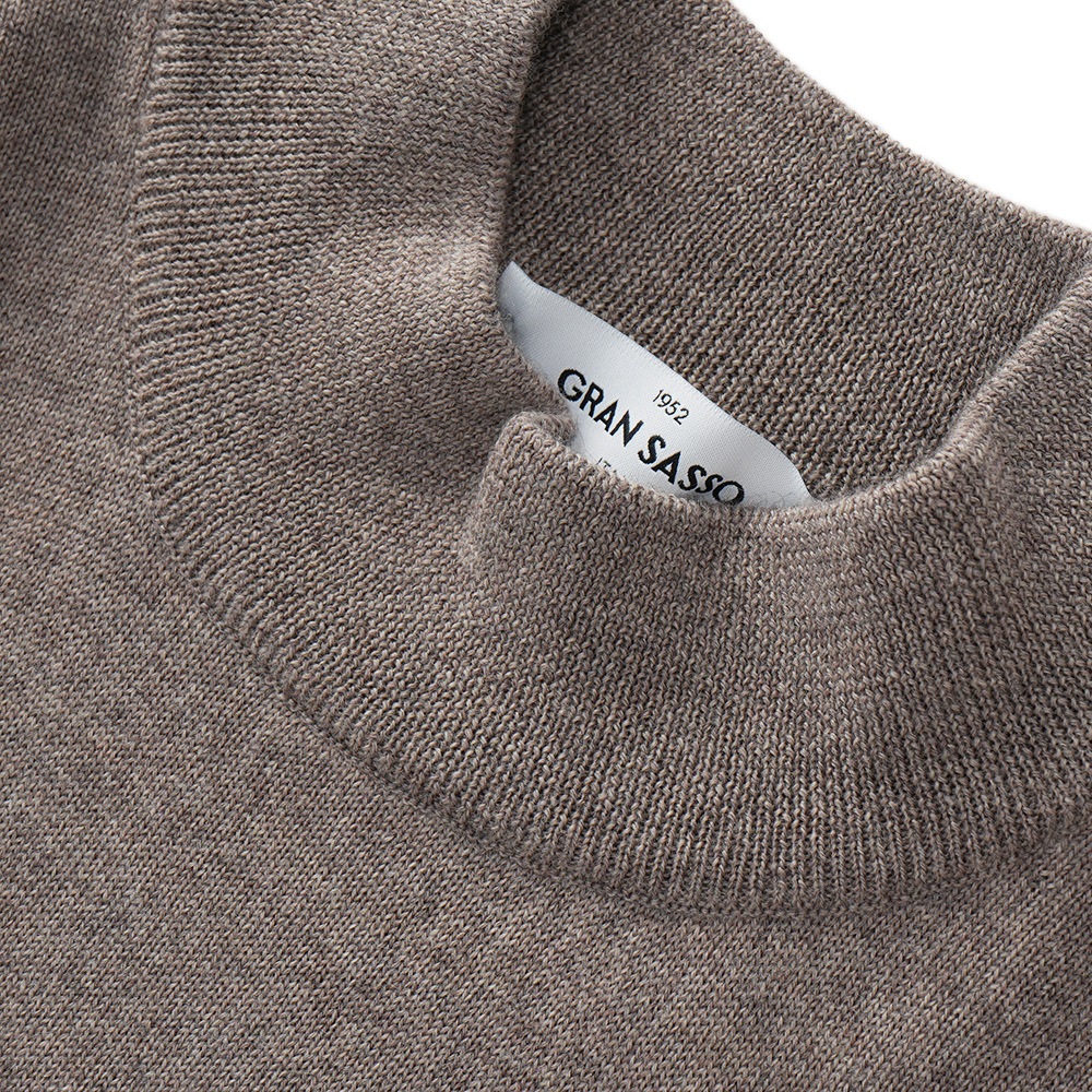 GRANSASSO グランサッソ メリノウール ニット モックネック ロングスリーブ 55108/14290 BEIGE