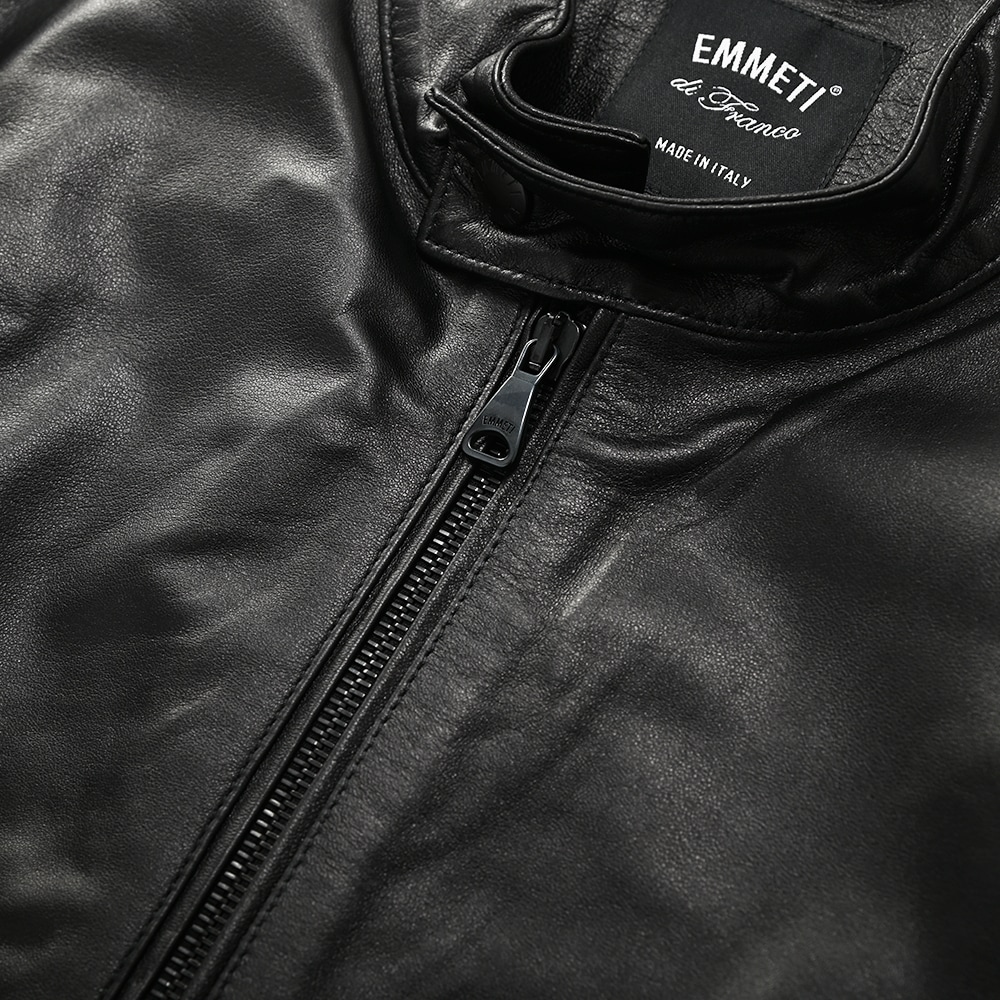 EMMETI エンメティ JURI NAPPA GOLD ユリ ナッパゴールド シングルライダースジャケット BLACK