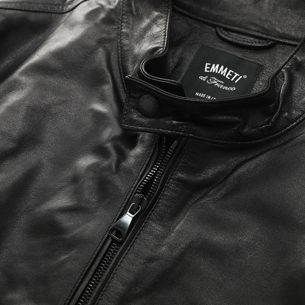 EMMETI エンメティ JURI NAPPA GOLD ユリ ナッパゴールド シングルライダースジャケット BLACK