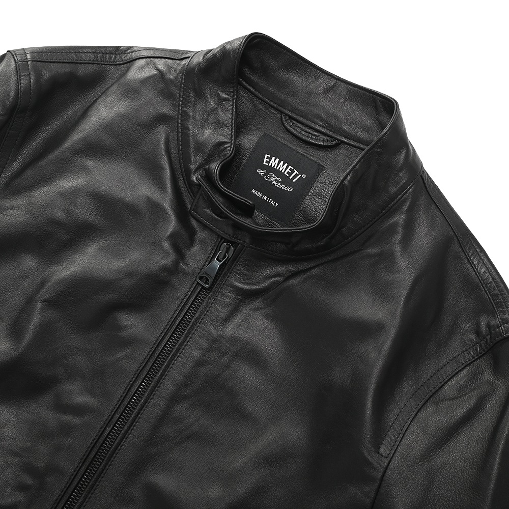 EMMETI エンメティ JURI NAPPA GOLD ユリ ナッパゴールド シングルライダースジャケット BLACK