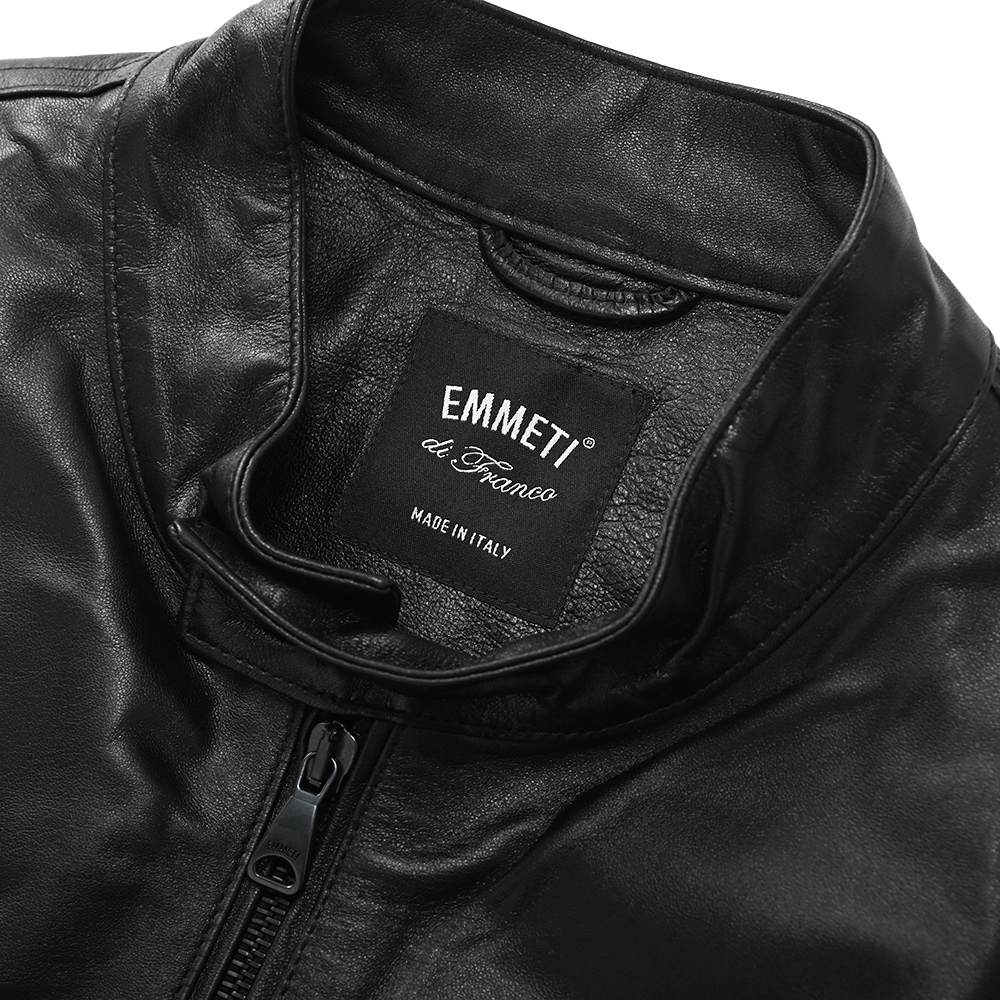 EMMETI エンメティ JURI NAPPA GOLD ユリ ナッパゴールド シングルライダースジャケット BLACK